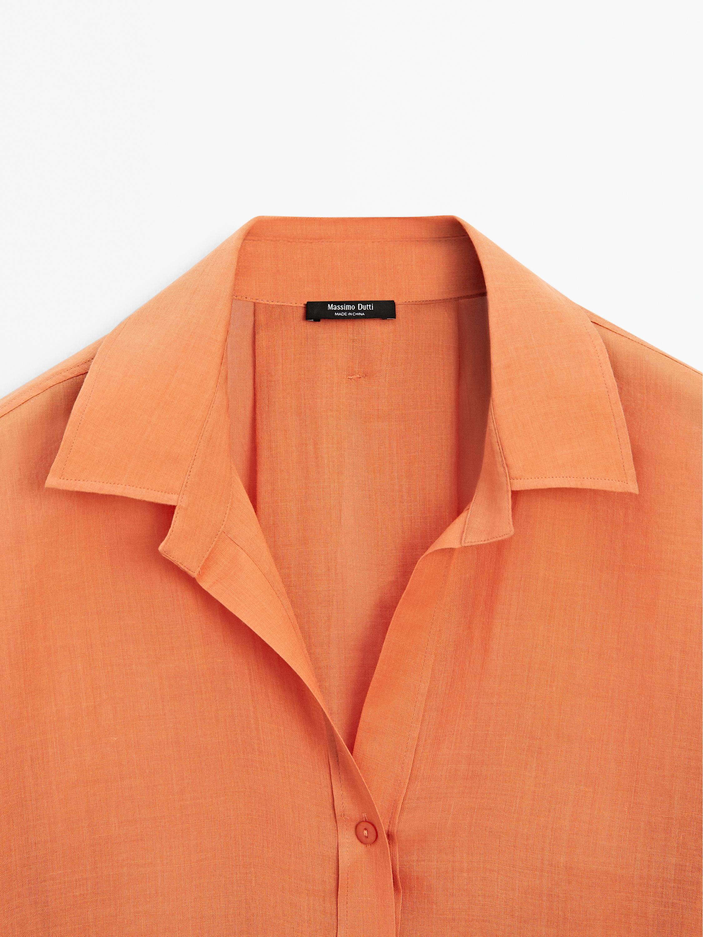 Oversize ramie blend shirt
